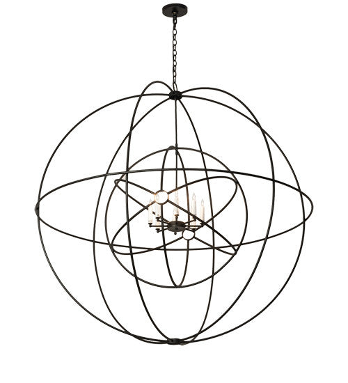 2nd Avenue - 48259-1180 - Eight Light Chandelier - Atom Enerjisi - Textured Black