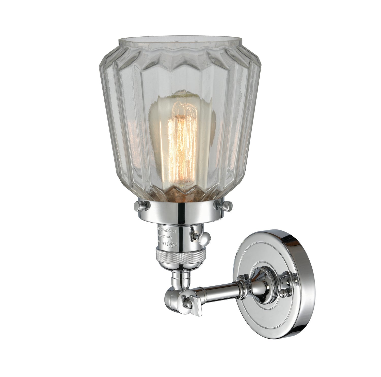 Innovations - 203SW-PC-G142 - One Light Wall Sconce - Franklin Restoration - Polished Chrome