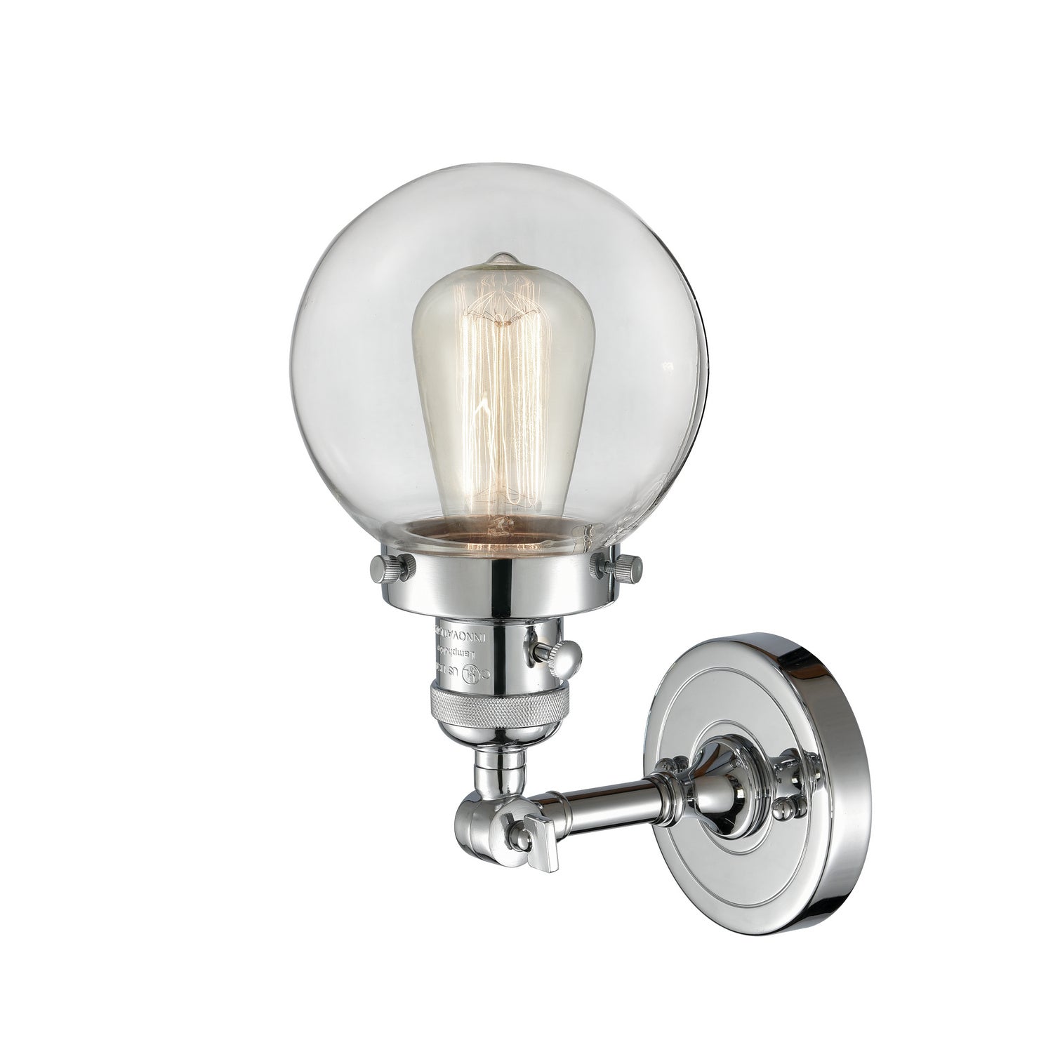 Innovations - 203SW-PC-G202-6 - One Light Wall Sconce - Franklin Restoration - Polished Chrome