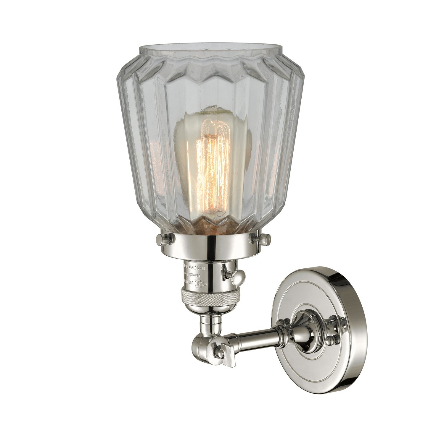 Innovations - 203SW-PN-G142 - One Light Wall Sconce - Franklin Restoration - Polished Nickel