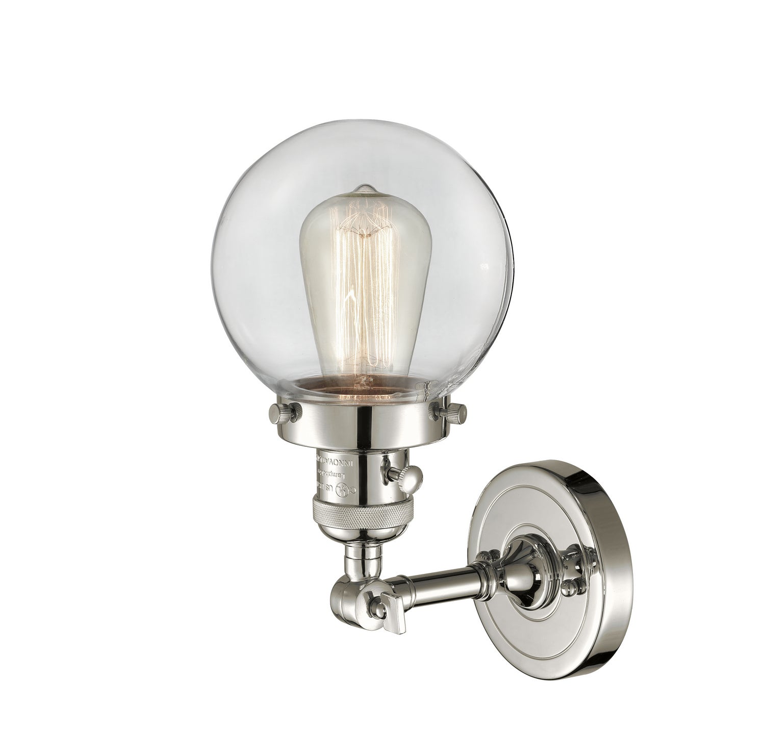 Innovations - 203SW-PN-G202-6 - One Light Wall Sconce - Franklin Restoration - Polished Nickel