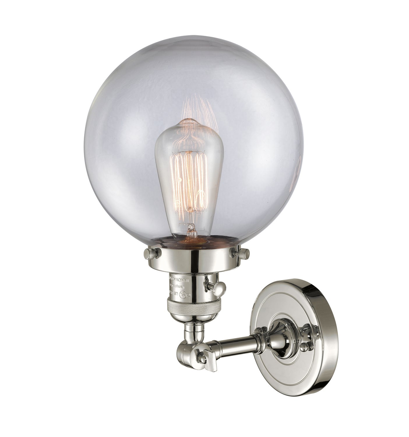 Innovations - 203SW-PN-G202-8 - One Light Wall Sconce - Franklin Restoration - Polished Nickel