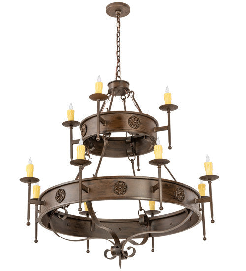 2nd Avenue - 871442.48.210717 - 12 Light Chandelier - Lorenzo - Classic Rust