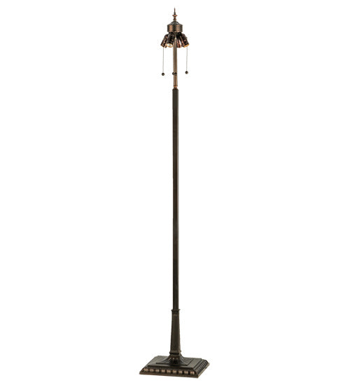 Meyda Tiffany - 151154 - Four Light Floor Lamp - Tiffany Hanginghead Dragonfly - Mahogany Bronze