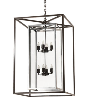 Meyda Tiffany - 215083 - Eight Light Pendant - Kitzi Box - Timeless Bronze/Extreme Chrome