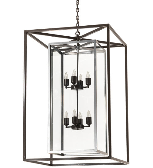 Meyda Tiffany - 215083 - Eight Light Pendant - Kitzi Box - Timeless Bronze/Extreme Chrome