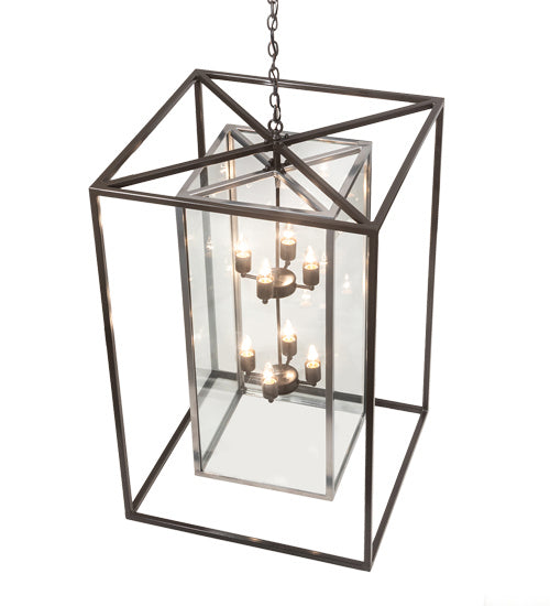 Meyda Tiffany - 215083 - Eight Light Pendant - Kitzi Box - Timeless Bronze/Extreme Chrome