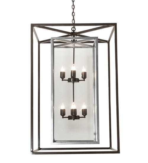 Meyda Tiffany - 215083 - Eight Light Pendant - Kitzi Box - Timeless Bronze/Extreme Chrome