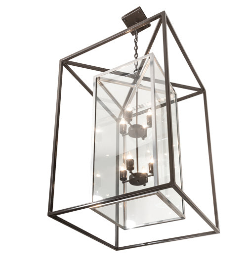 Meyda Tiffany - 215083 - Eight Light Pendant - Kitzi Box - Timeless Bronze/Extreme Chrome