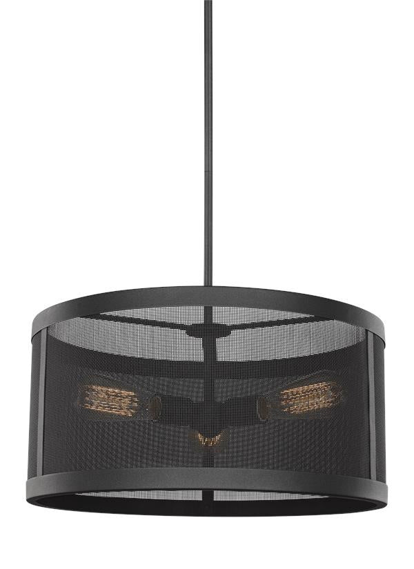 Visual Comfort Studio - 6528503EN7-12 - Three Light Pendant - Gereon - Black