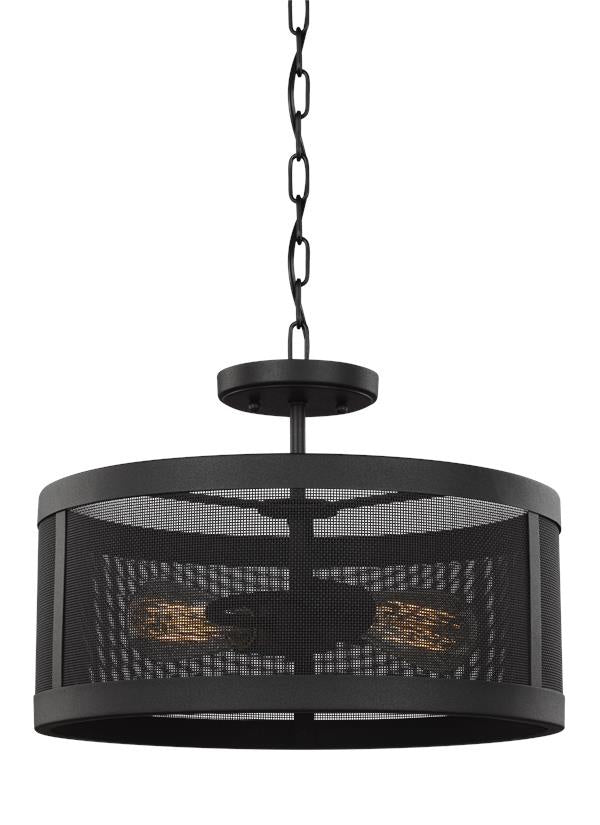 Visual Comfort Studio - 7728502EN7-12 - Two Light Semi-Flush Convertible Pendant - Gereon - Black