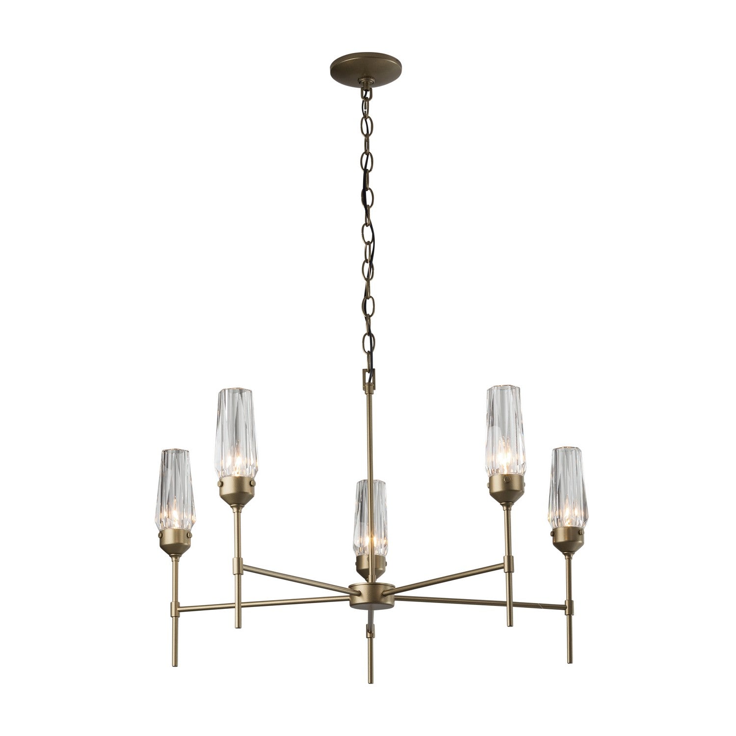 Hubbardton Forge - 105060-SKT-84-CR - Five Light Chandelier - Luma - Soft Gold