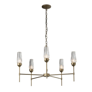 Hubbardton Forge - 105060-SKT-84-CR - Five Light Chandelier - Luma - Soft Gold