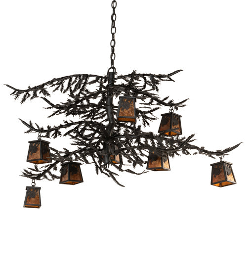 Meyda Tiffany - 214270 - Eight Light Chandelier - Pine Branch - Flat Black