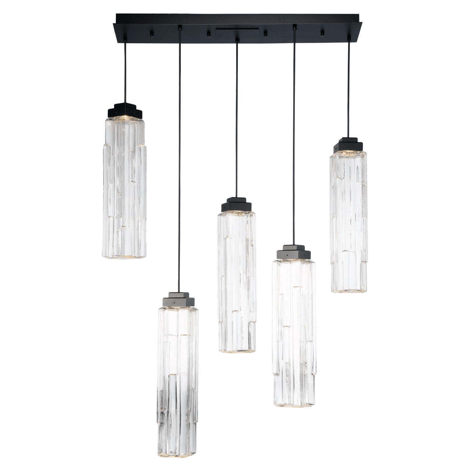 Hammerton Studio - PLB0056-05-MB-LC-C01-L1 - LED Pendant - Ledgestone - Matte Black