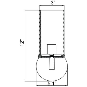 Access - 20441LEDDLP-BS/OPL - LED Wall Fixture - Aqueous - Brushed Steel