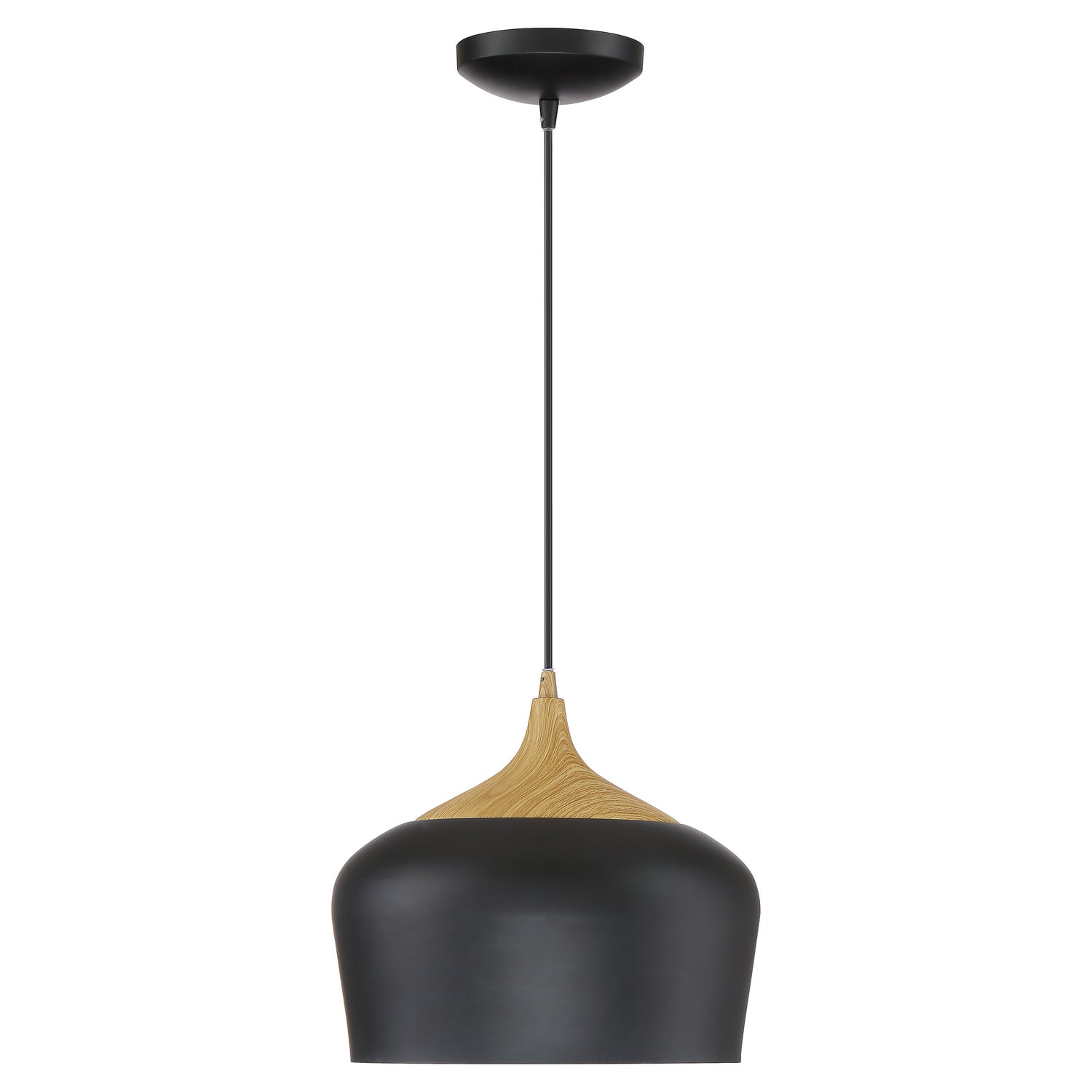 Access - 52057LEDDLP-BL/WGN - LED Pendant - Blend - Black with Wood Grain