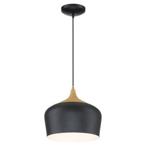 Access - 52057LEDDLP-BL/WGN - LED Pendant - Blend - Black with Wood Grain