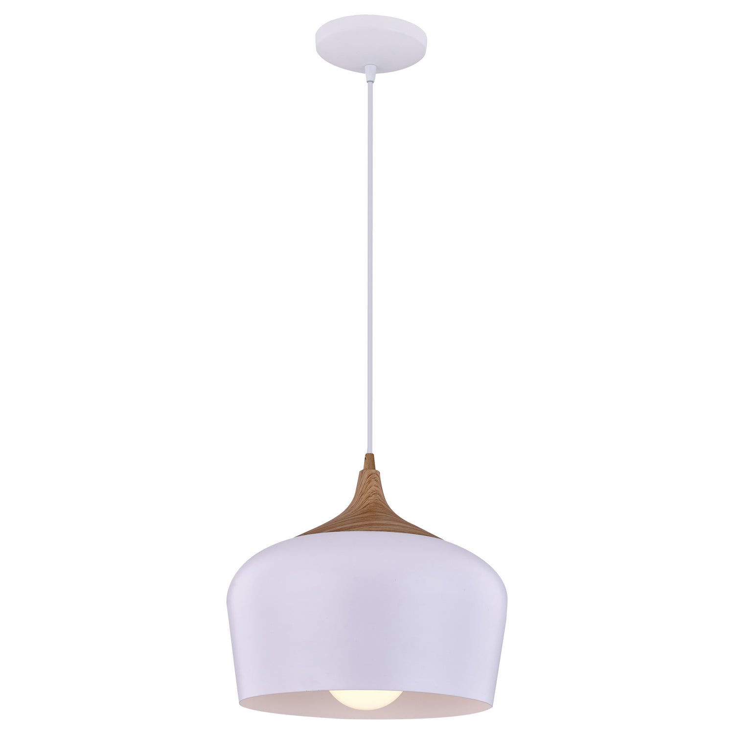 Access - 52057LEDDLP-WH/WGN - LED Pendant - Blend - White with Wood Grain