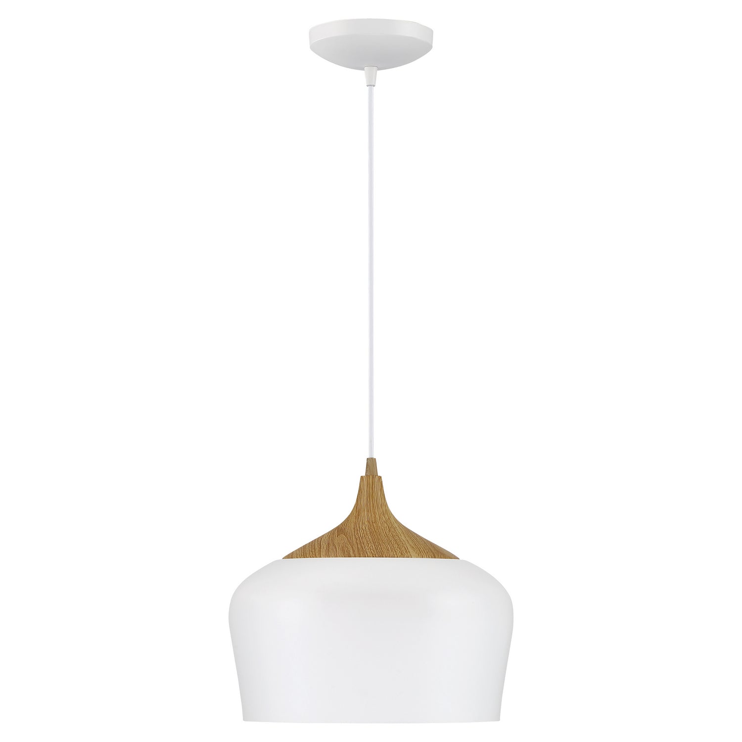 Access - 52057LEDDLP-WH/WGN - LED Pendant - Blend - White with Wood Grain