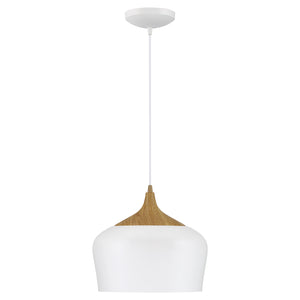 Access - 52057LEDDLP-WH/WGN - LED Pendant - Blend - White with Wood Grain