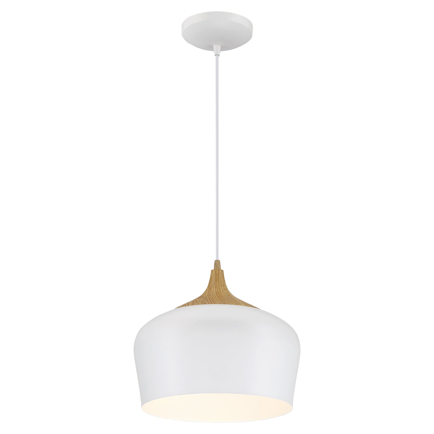 Access - 52057LEDDLP-WH/WGN - LED Pendant - Blend - White with Wood Grain