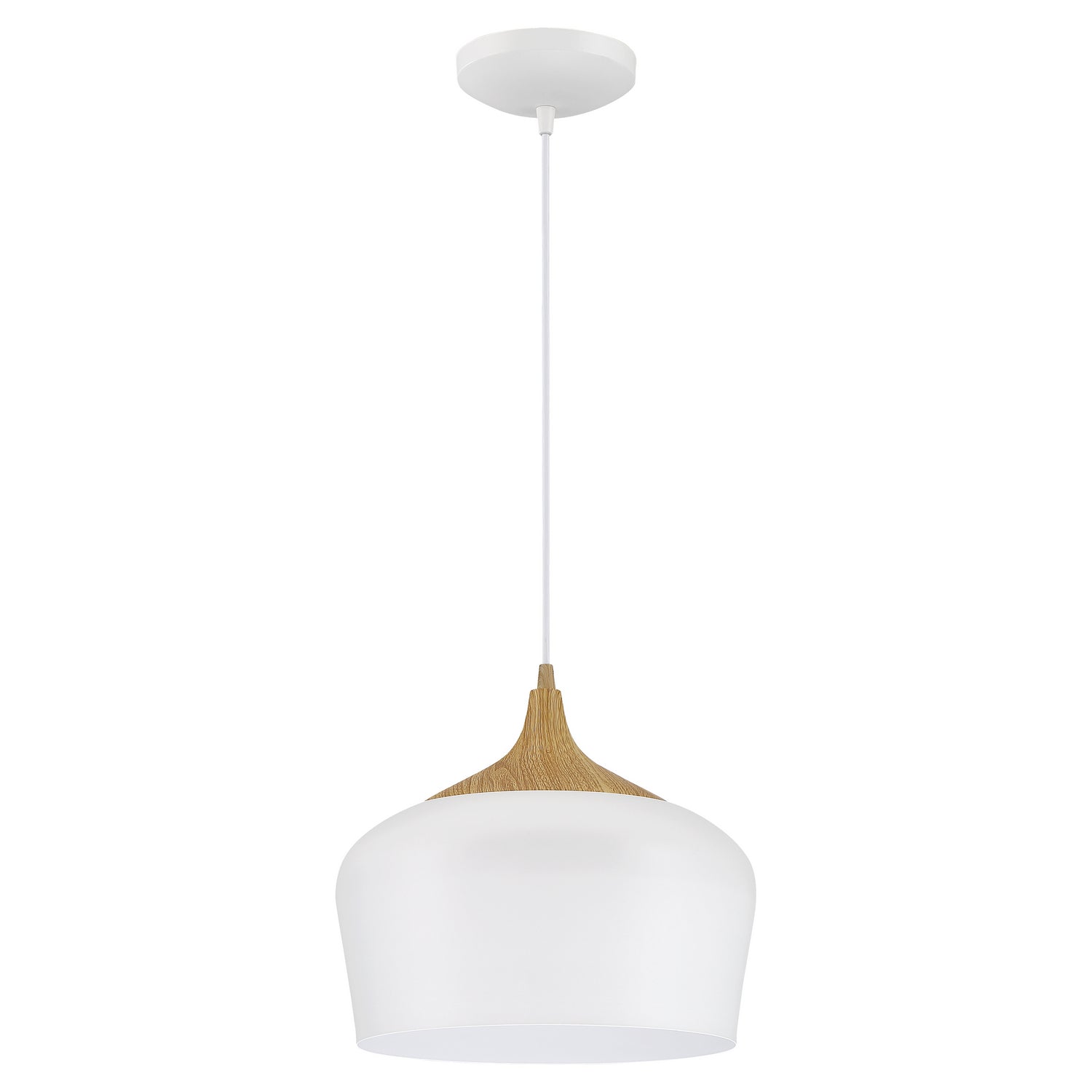 Access - 52057LEDDLP-WH/WGN - LED Pendant - Blend - White with Wood Grain