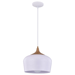 Access - 52057LEDDLP-WH/WGN - LED Pendant - Blend - White with Wood Grain