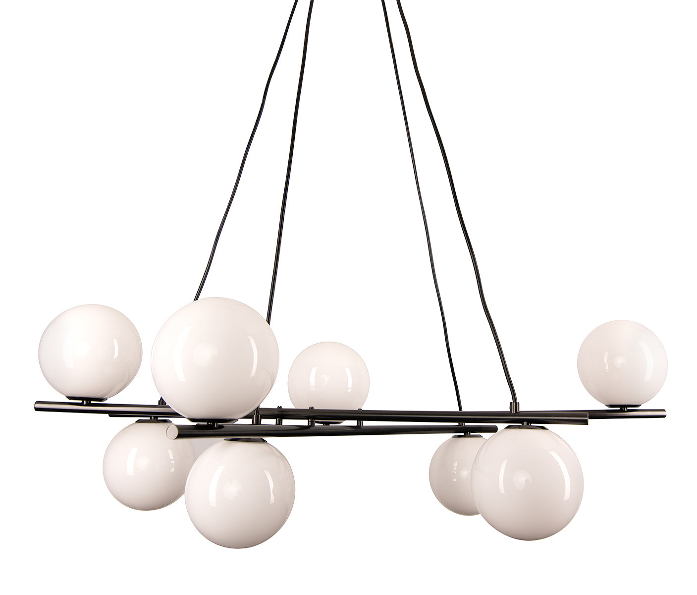 Norwell Lighting - 9680-ADB-OP - Eight Light Pendant - Perch - Acid Dipped Black