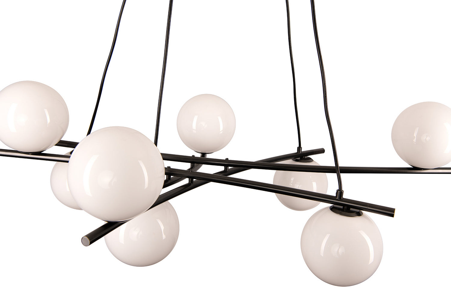 Norwell Lighting - 9680-ADB-OP - Eight Light Pendant - Perch - Acid Dipped Black