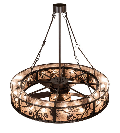 Meyda Tiffany - 214355 - 19 Light Chandel-Air - Whispering Pines - Mahogany Bronze