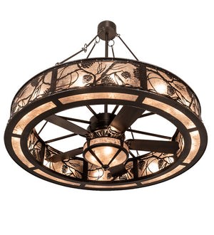 Meyda Tiffany - 214355 - 19 Light Chandel-Air - Whispering Pines - Mahogany Bronze