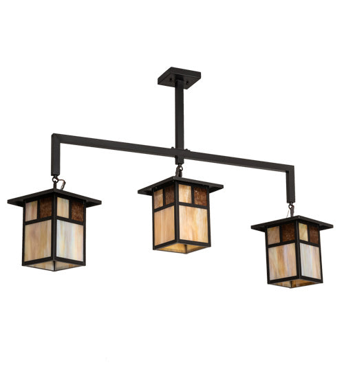 Meyda Tiffany - 215712 - Three Light Pendant - Hyde Park - Craftsman Brown