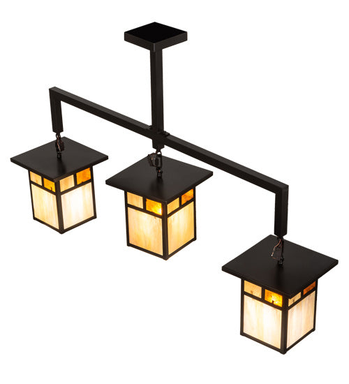 Meyda Tiffany - 215712 - Three Light Pendant - Hyde Park - Craftsman Brown