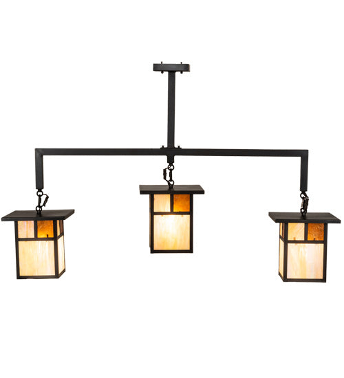 Meyda Tiffany - 215712 - Three Light Pendant - Hyde Park - Craftsman Brown