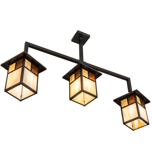 Meyda Tiffany - 215712 - Three Light Pendant - Hyde Park - Craftsman Brown