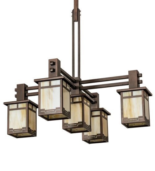 Meyda Tiffany - 217475 - Five Light Chandelier - Roylance - Mahogany Bronze