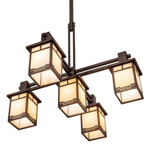 Meyda Tiffany - 217475 - Five Light Chandelier - Roylance - Mahogany Bronze