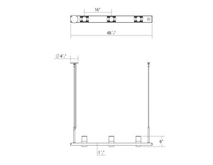 Sonneman - 20QKL04C - LED Pendant - Intervals - Satin Black