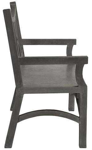 Currey and Company - 2000-0011 - Bench - Colesden - Dark Gray/Faux Bois