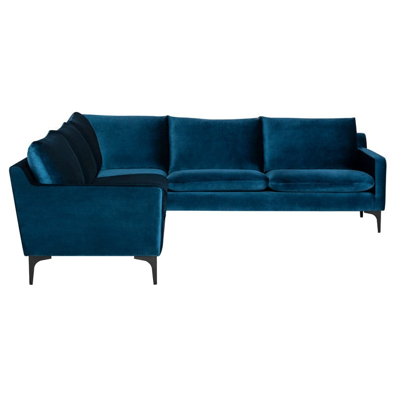 Nuevo - HGSC677 - L Sectional - Anders - Midnight Blue