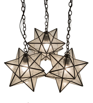 Meyda Tiffany - 215080 - Three Light Pendant - Moravian Star - Oil Rubbed Bronze