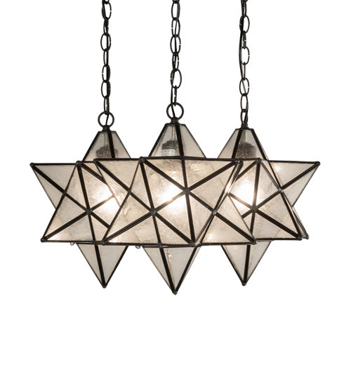 Meyda Tiffany - 215080 - Three Light Pendant - Moravian Star - Oil Rubbed Bronze