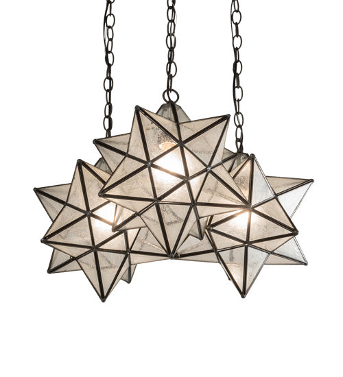 Meyda Tiffany - 215080 - Three Light Pendant - Moravian Star - Oil Rubbed Bronze