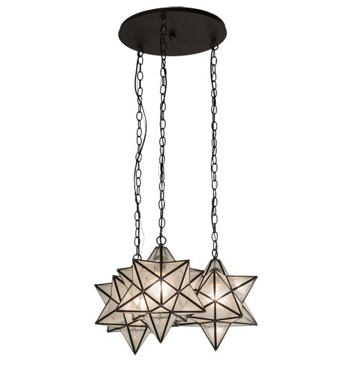 Meyda Tiffany - 215080 - Three Light Pendant - Moravian Star - Oil Rubbed Bronze