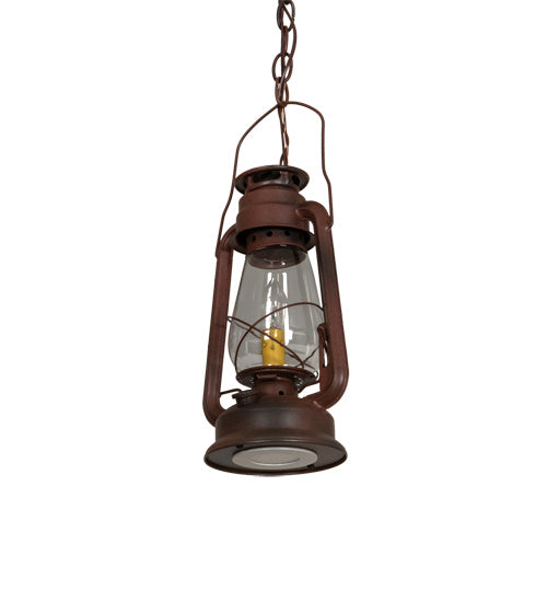 Meyda Tiffany - 216486 - Two Light Mini Pendant - Miners Lantern - Wrought Iron On Rust