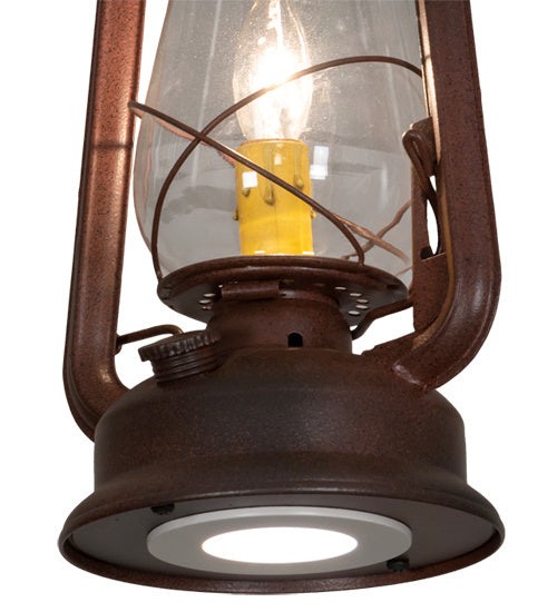 Meyda Tiffany - 216486 - Two Light Mini Pendant - Miners Lantern - Wrought Iron On Rust