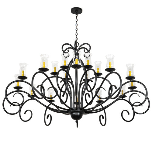 Meyda Tiffany - 217145 - 18 Light Chandelier - Sienna - Satin Black Wrought Iron