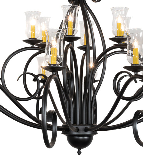 Meyda Tiffany - 217145 - 18 Light Chandelier - Sienna - Satin Black Wrought Iron