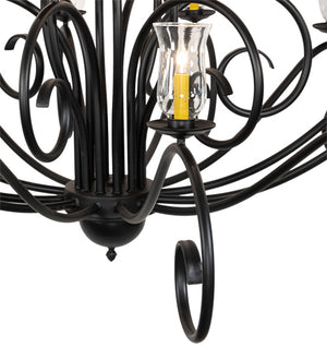 Meyda Tiffany - 217145 - 18 Light Chandelier - Sienna - Satin Black Wrought Iron